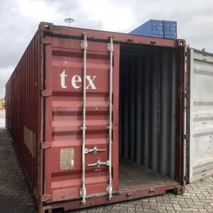 Contenedor usado Textainer rojo de 40 pies – Clase A CW