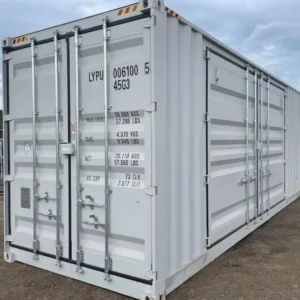 Contenedor marítimo High Cube de 40 pies con 4 puertas laterales.