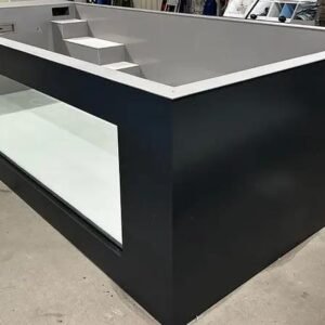 Piscina de polipropileno de 6,5 m x 2,5 m con ventana de 4 m